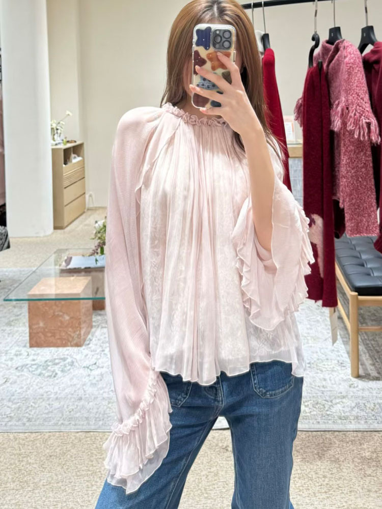 Women'S Fashion For 2026 - Lace ruffled loose top, stylish and