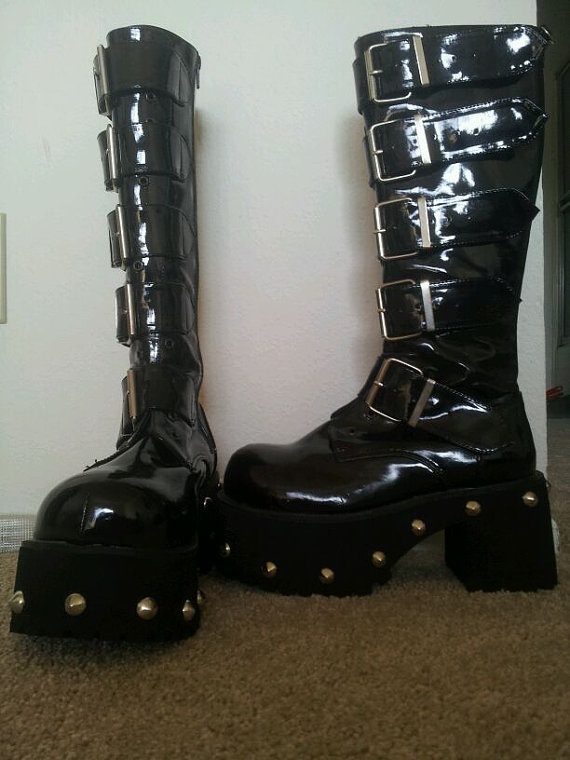 Women'S Fashion Knee High Boots - Patent Leather Cross Strap Pointed Toe