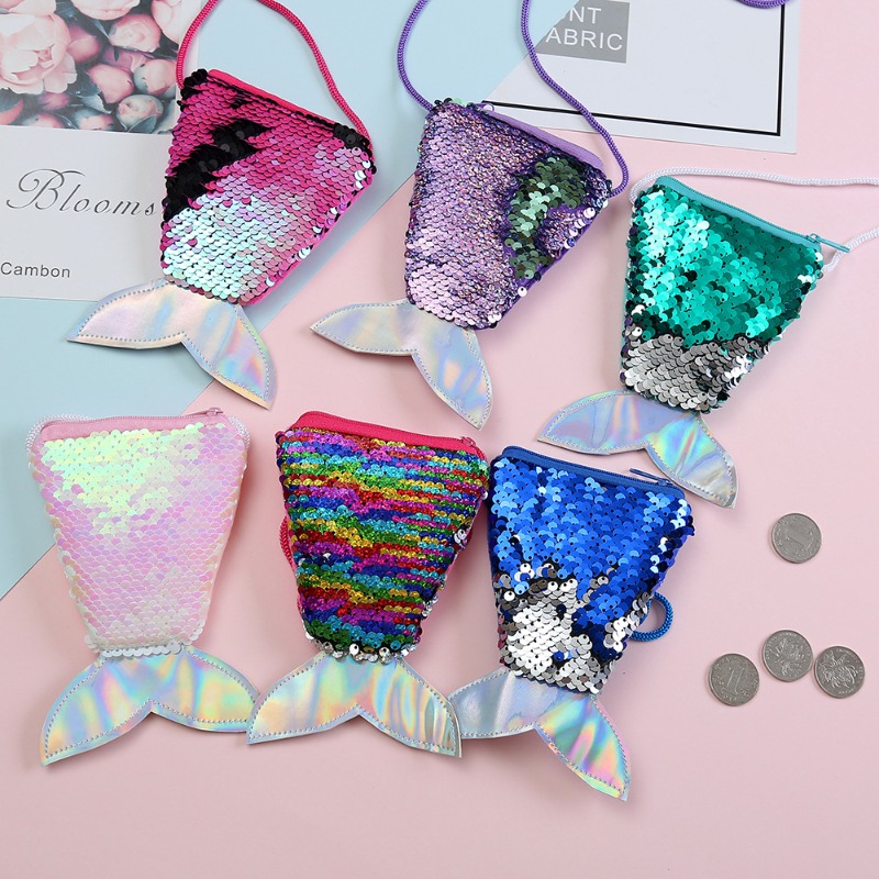 Coin Purse Women - Sequin Coin Purse with Lanyard, Coin