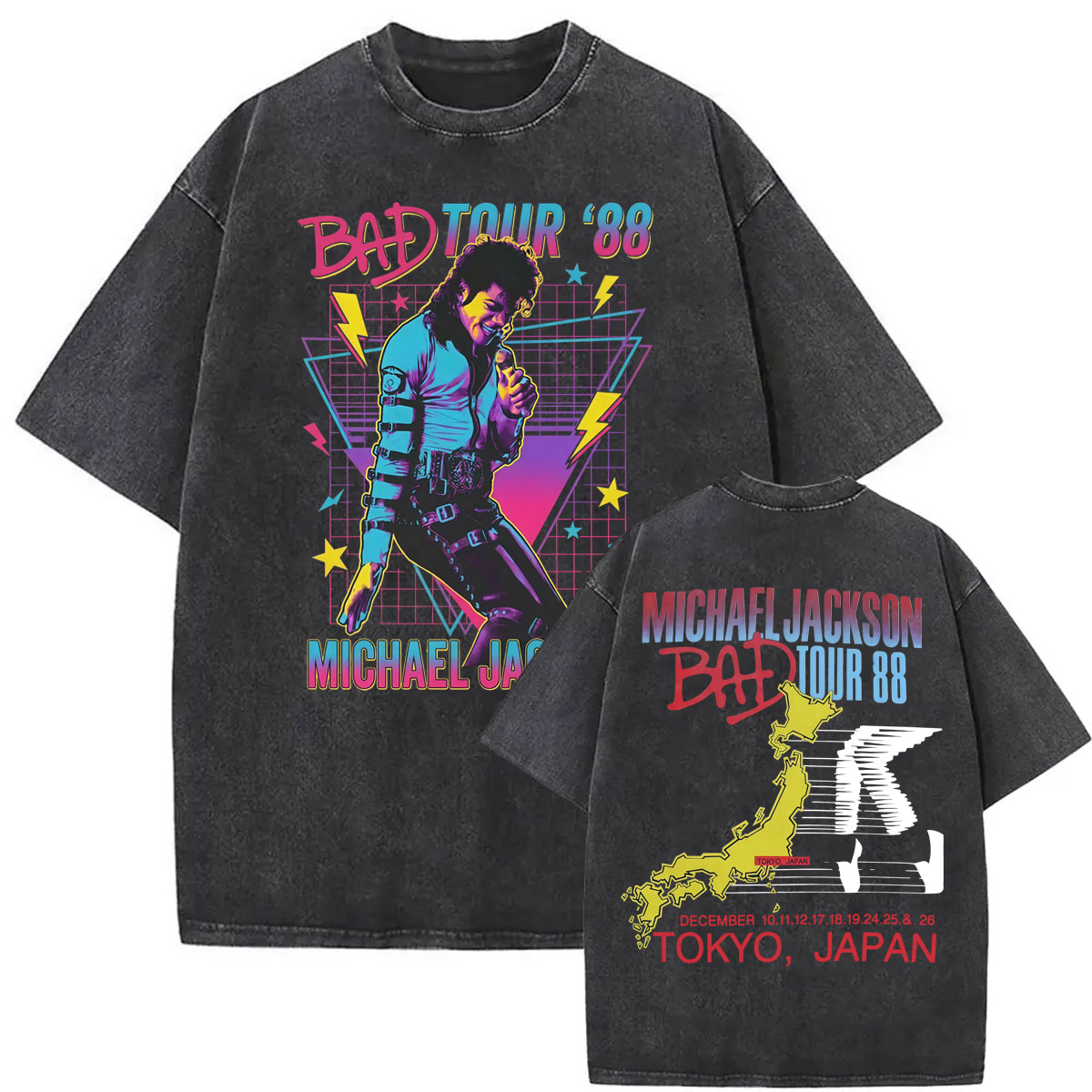 Women'S Fashion From The 80S - Vintage Washed King of Pop Bad