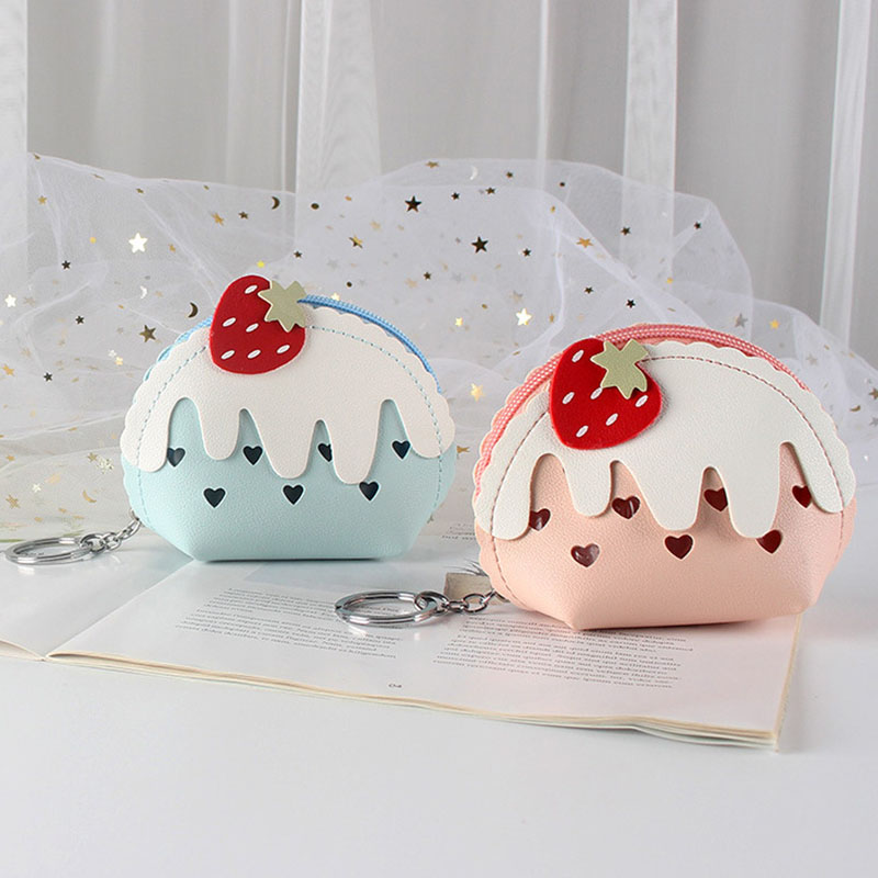 Coin Purse Women - Cute strawberry ice cream mini coin