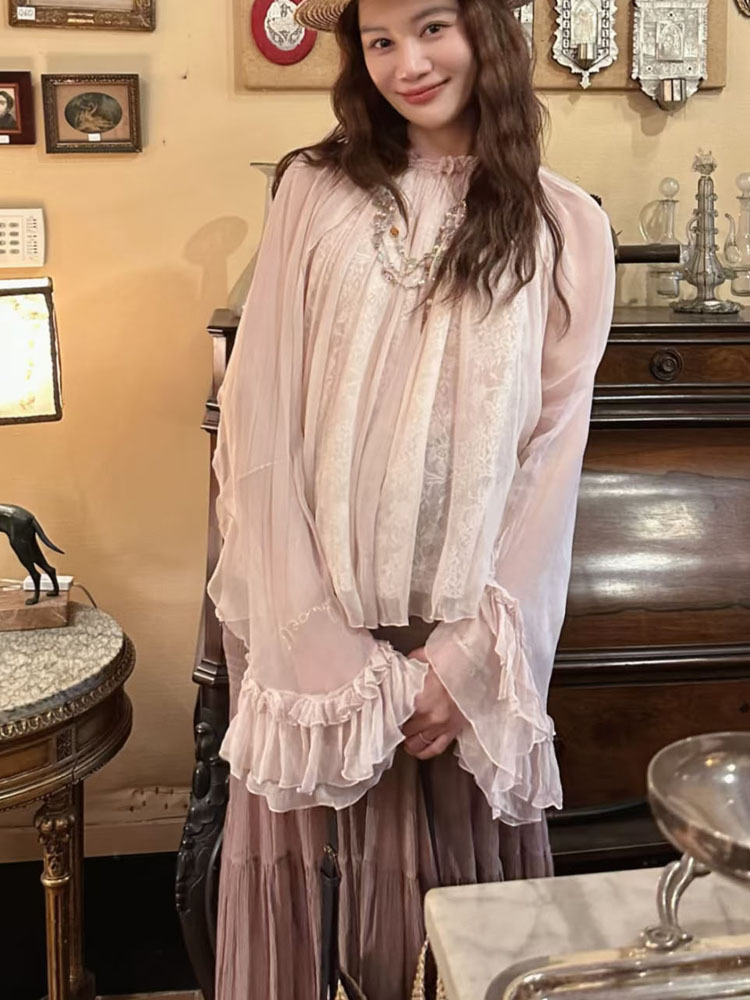 Lace ruffled loose top, stylis - огляд і ціна Women'S Fashion For 2026