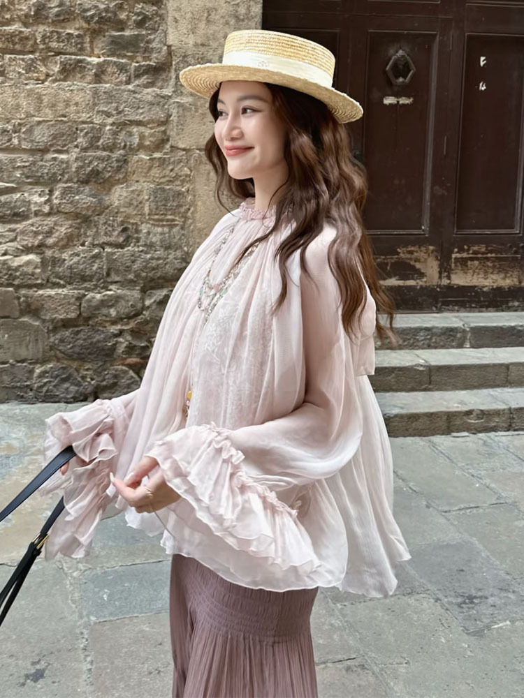 Lace ruffled loose top, stylis - огляд і ціна Women'S Fashion For 2026