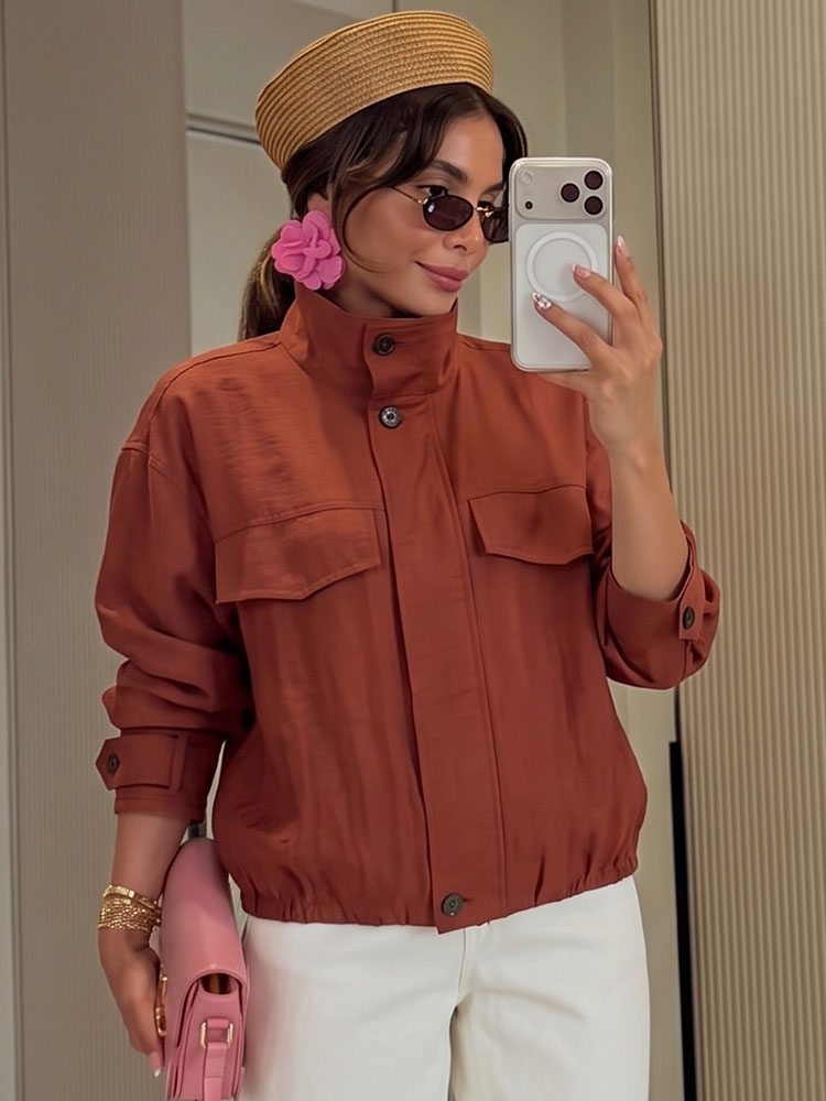 HH Women's Spring Fall Caramel - огляд і ціна Women'S Fashion Utility Jacket