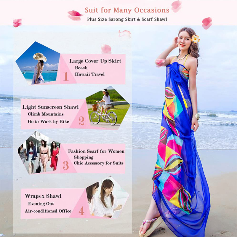 Pareo Scarf Women Beach Sarong - огляд і ціна Printed Wrap Skirt