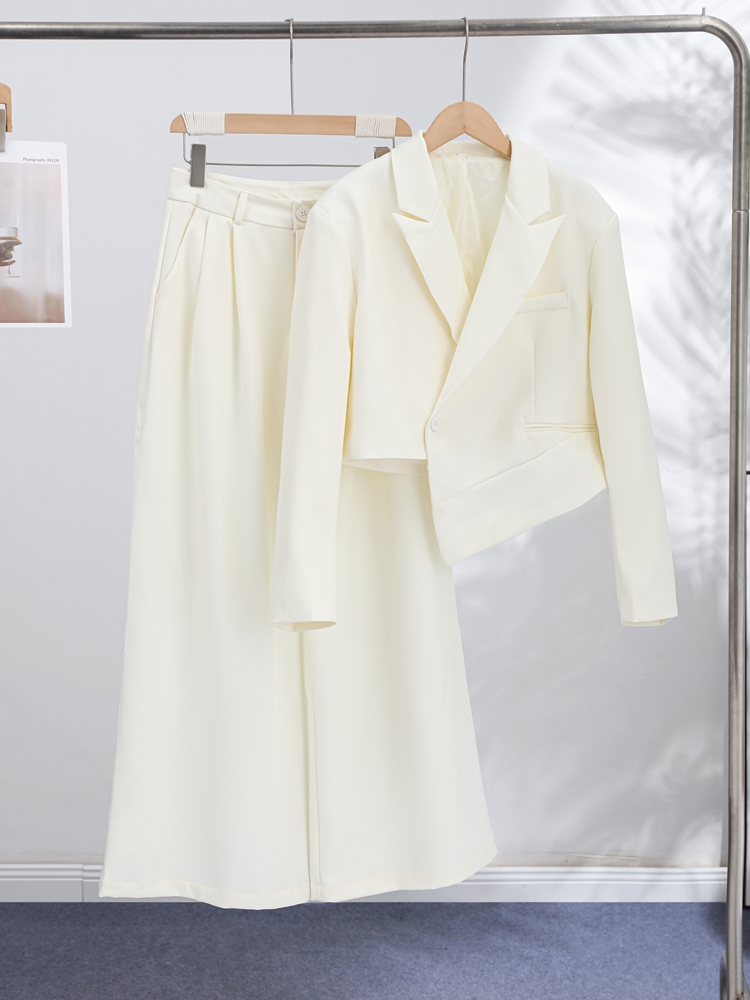 Solid Women Officewear Lapel P - огляд і ціна Wide Leg Palazzo Pants