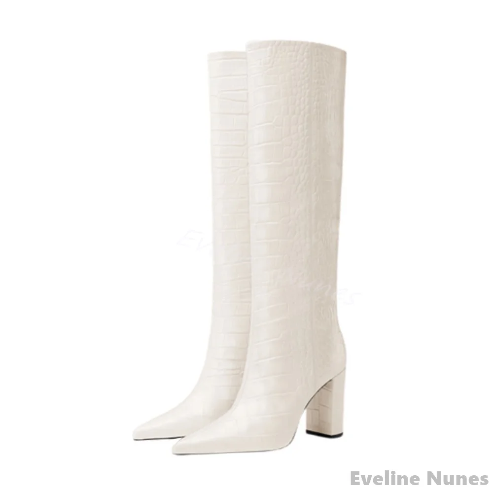 Luxury Crocodile Pattern Boots - огляд і ціна Women'S Fashion Knee High Boots