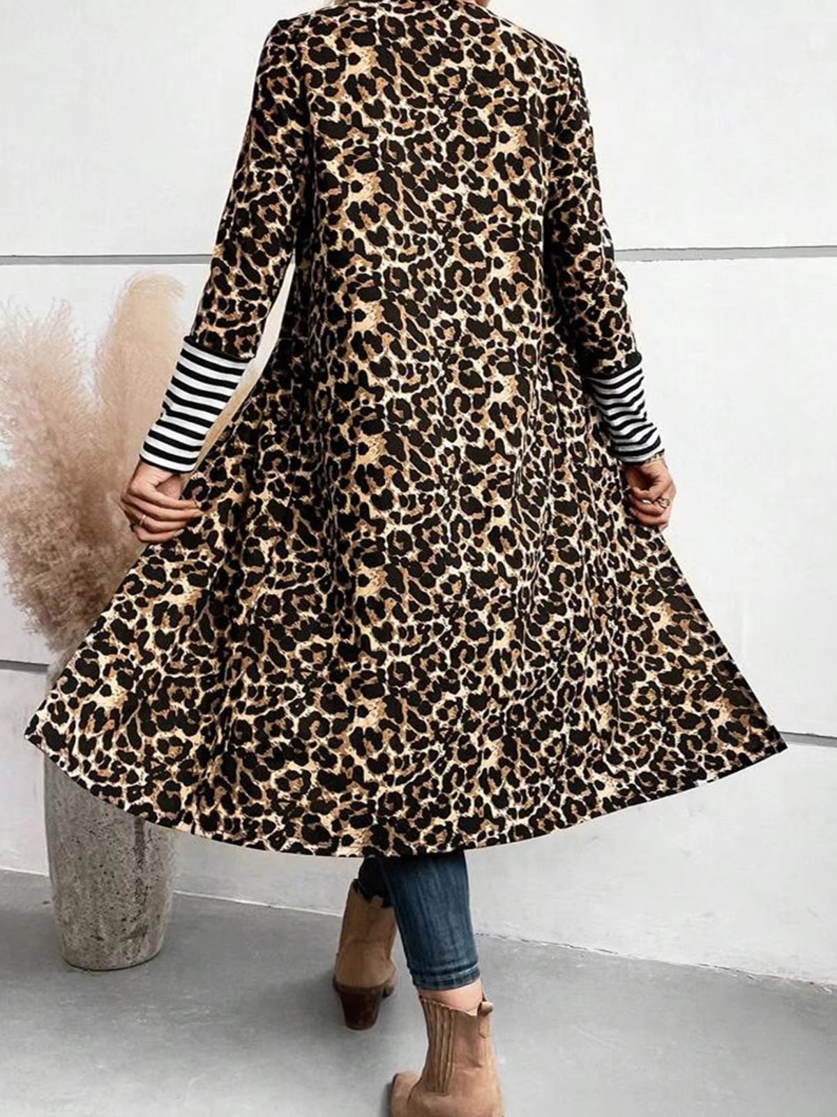 Plus Size Women Leopard Print  - огляд і ціна Kimono Cardigan Women