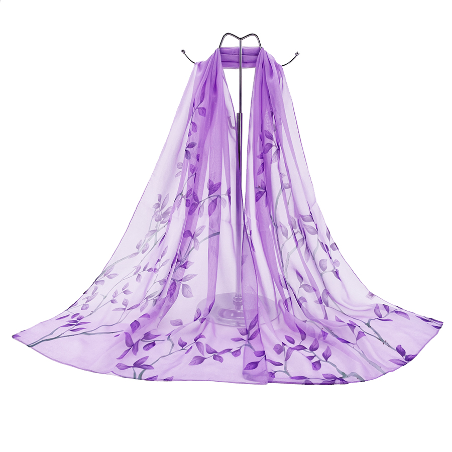 Leaf Print Silk-like Chiffon S - огляд і ціна Printed Wrap Skirt