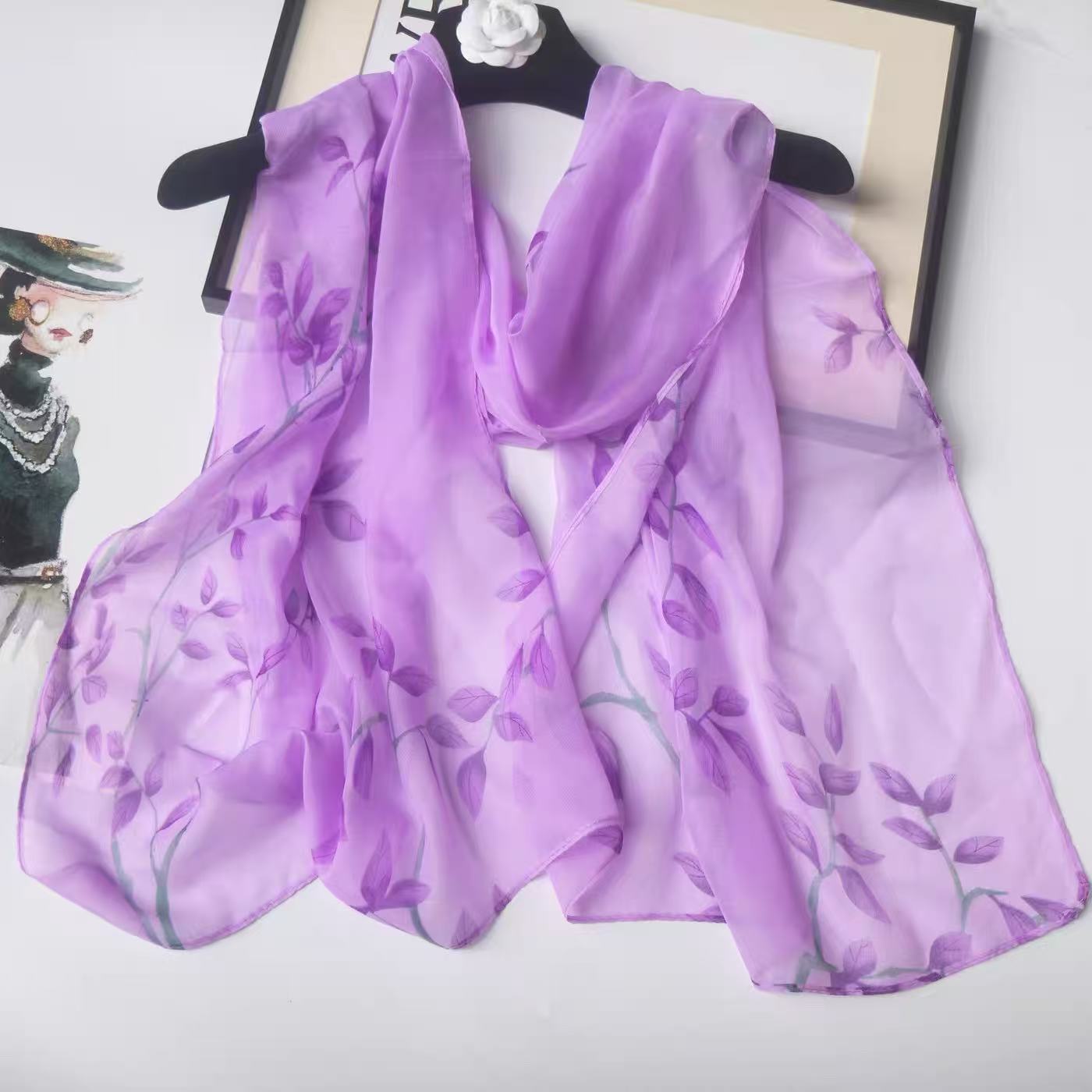 Leaf Print Silk-like Chiffon S - огляд і ціна Printed Wrap Skirt