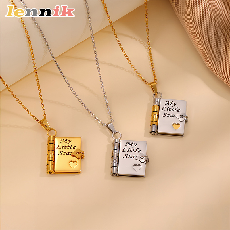 LENNIK Openable Book Necklace, - огляд і ціна Women Fashion Open Now