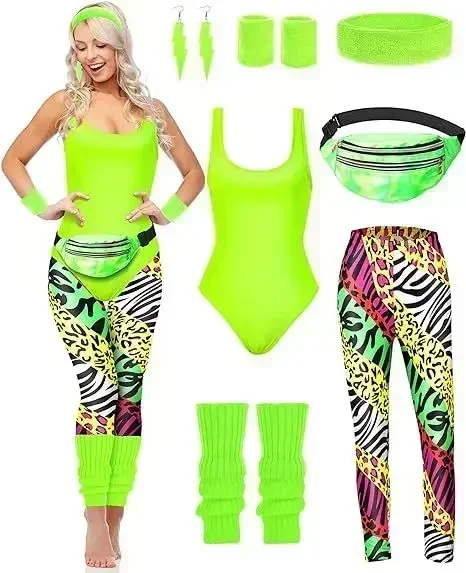 7 Pcs 80s Fancy Workout Costum - огляд і ціна Women'S Fashion From The 80S