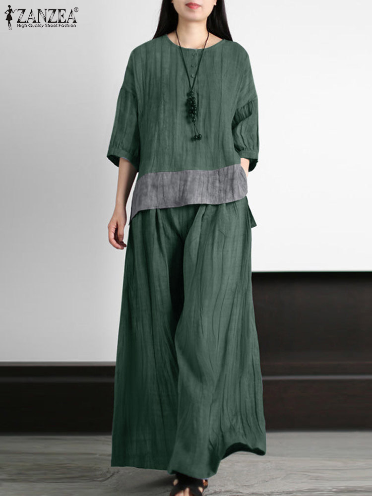 ZANZEA Summer Vintage Matching - огляд і ціна Wide Leg Palazzo Pants