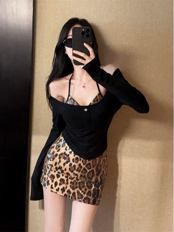 Sexy Leopard Print Wrap Chest  - огляд і ціна Printed Wrap Skirt