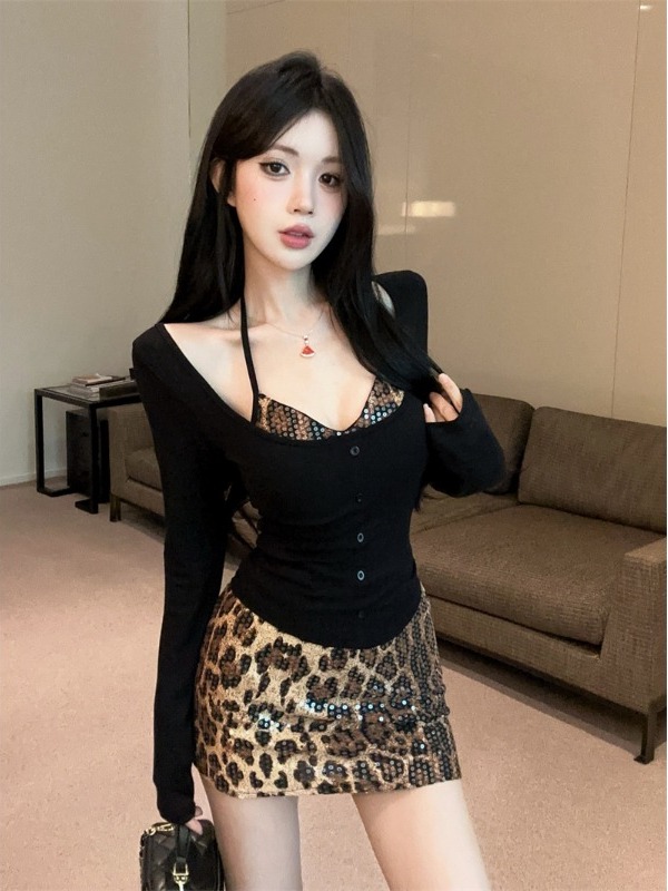 Sexy Leopard Print Wrap Chest  - огляд і ціна Printed Wrap Skirt