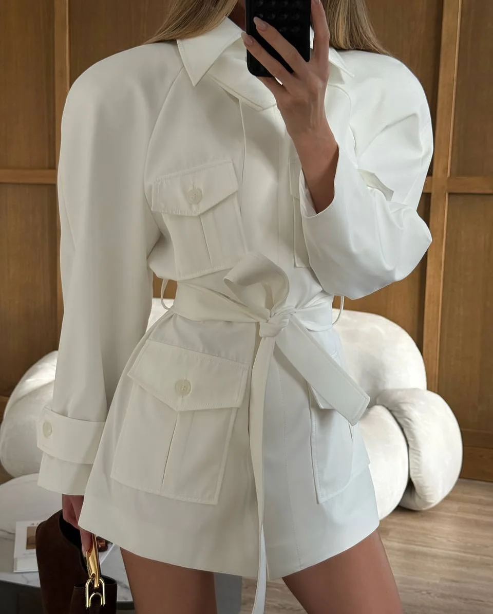 Lady White Cargo Shirt Jacket  - огляд і ціна Women'S Fashion Utility Jacket