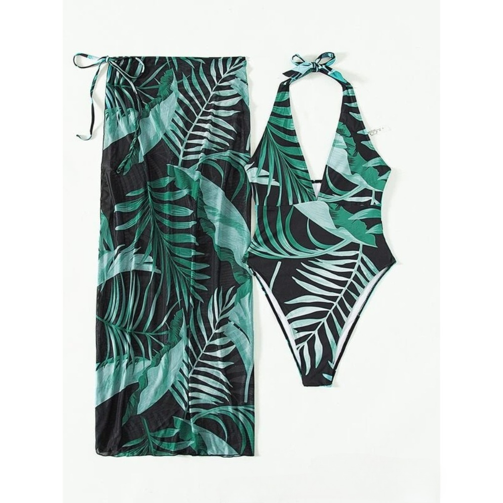 2026 Halter Deep V‑Neck Long C - огляд і ціна Printed Wrap Skirt
