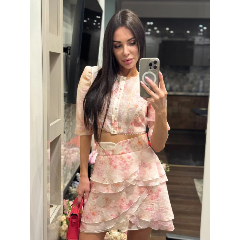 Floral Printed Matching Set Cr - огляд і ціна Printed Wrap Skirt