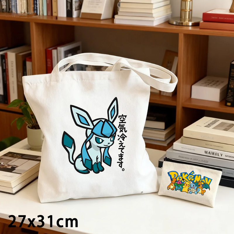 2PCS Pokemoned Canvas Bag and  - огляд і ціна Coin Purse Women