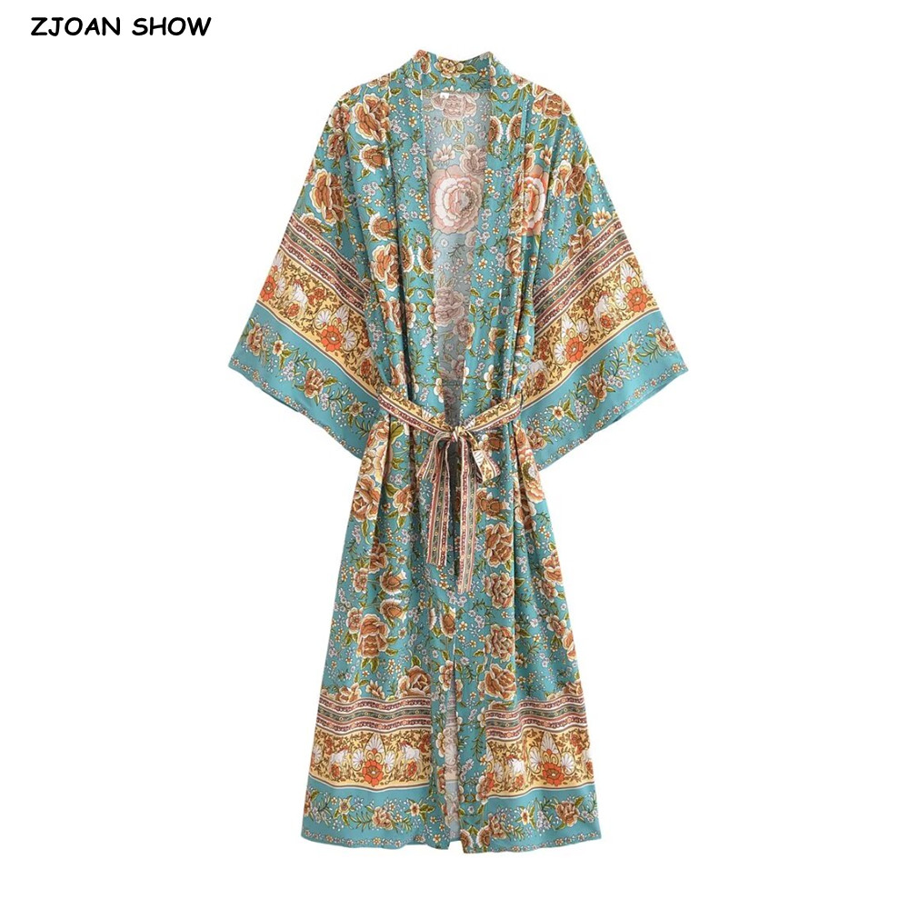 Holiday Women Green Flower Pri - огляд і ціна Kimono Cardigan Women