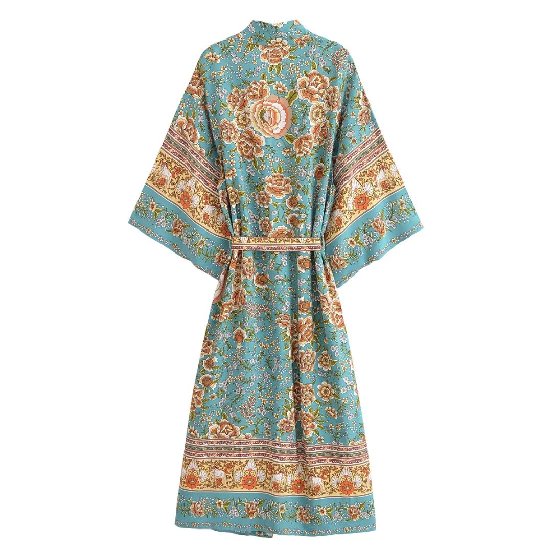 Holiday Women Green Flower Pri - огляд і ціна Kimono Cardigan Women