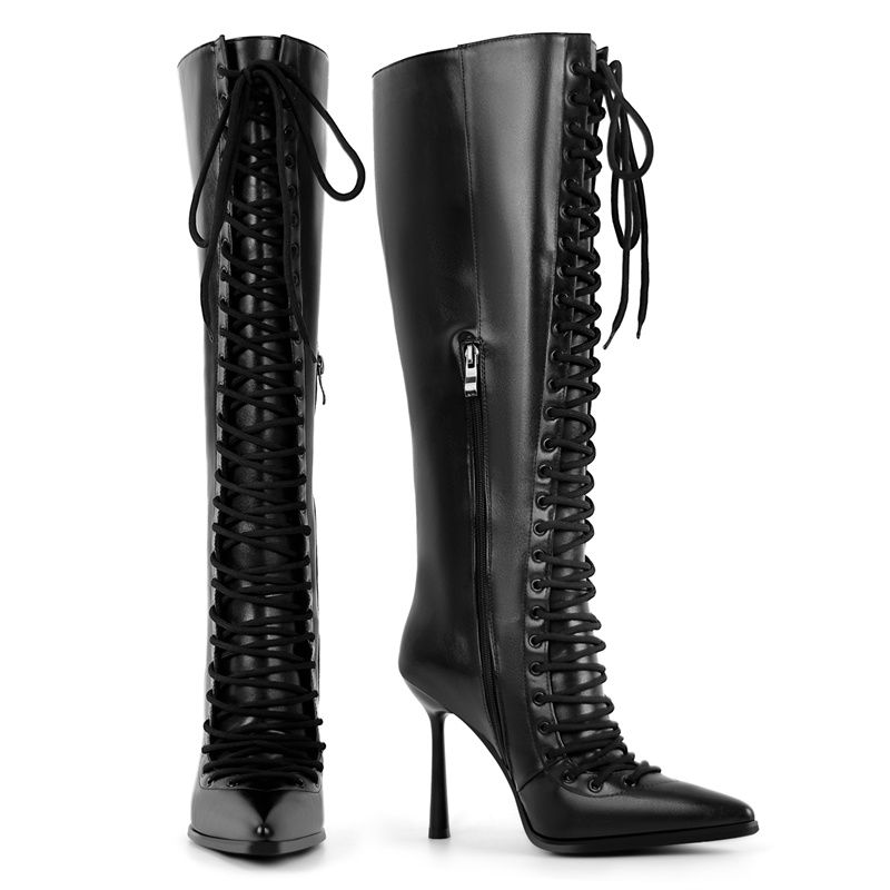 Onlymaker Pointed Toe Lace Up  - огляд і ціна Women'S Fashion Knee High Boots