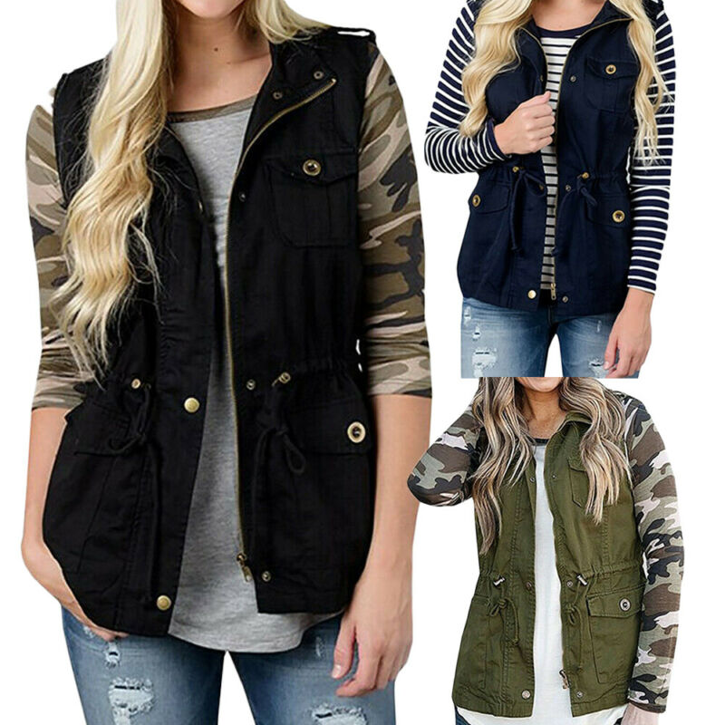 Fashion Women Vest Olive Cargo - огляд і ціна Women'S Fashion Utility Jacket