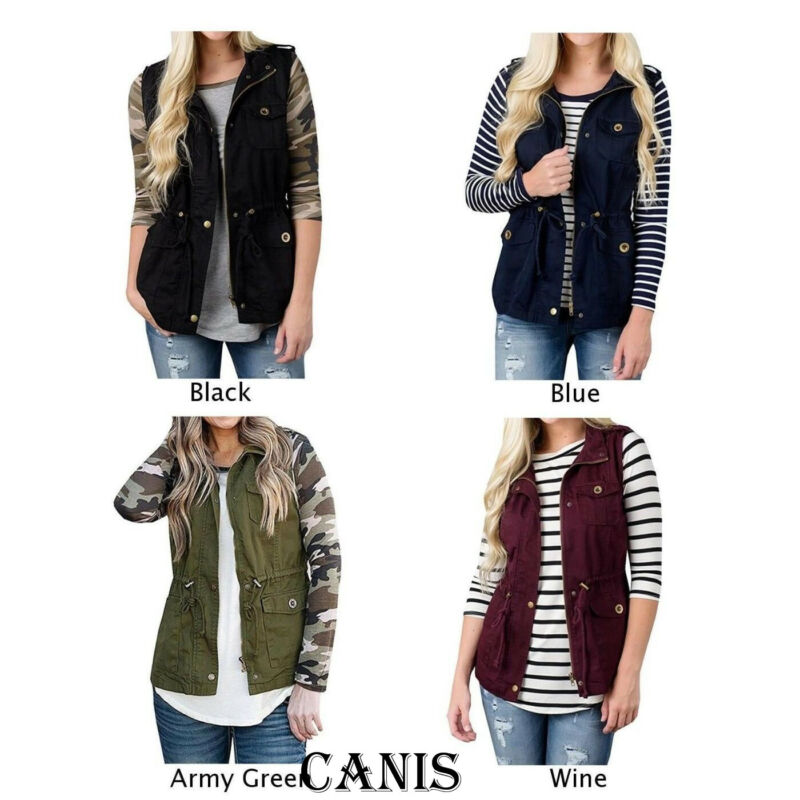 Fashion Women Vest Olive Cargo - огляд і ціна Women'S Fashion Utility Jacket